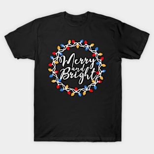 Christmas Merry and Bright Wreath T-Shirt